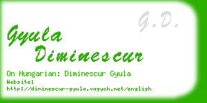 gyula diminescur business card